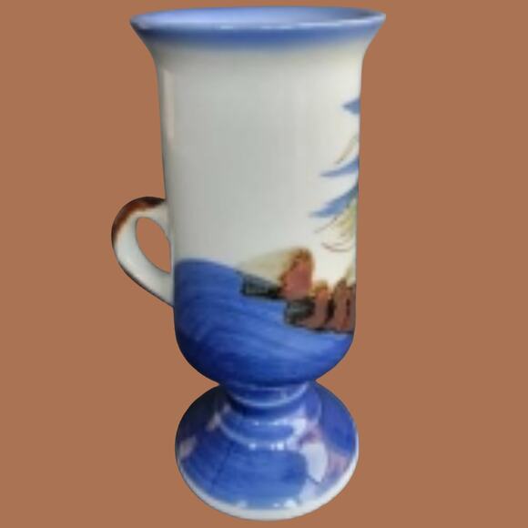 Vintage 1970s Flying Seagulls Otagiri Footed Irish Coffee Mug - Picture 2 of 5